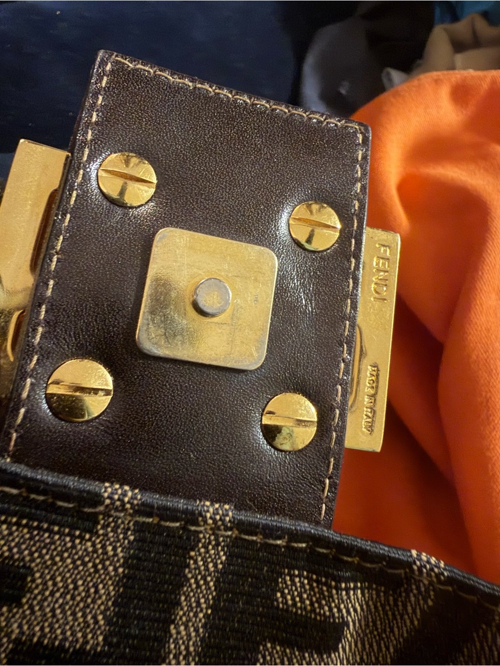 Fendi Zucca Mini Baguette Shoulder Bag in Brown and Black - Picture 8 of 11